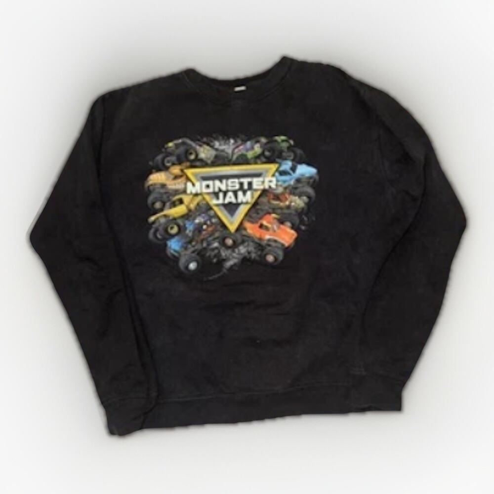 Monster Jam Graphic Crewneck Sweatshirt Black Medium 22x24 Grave Digger Trucks